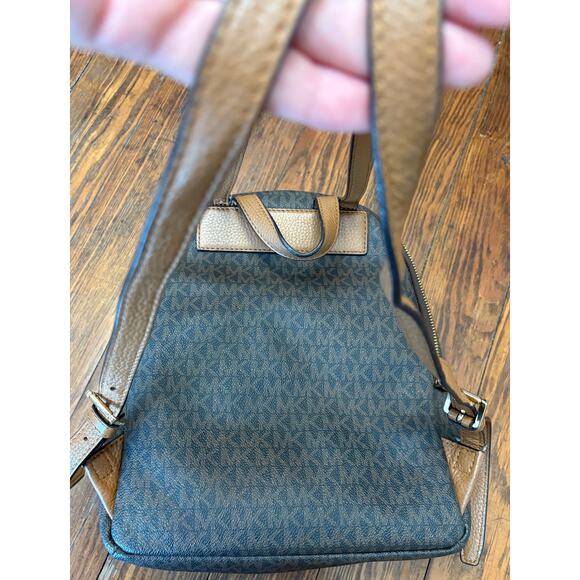 Michael Kors Erin Ladies Brown Signature Faux Leather Backpack Bag - Picture 9 of 10